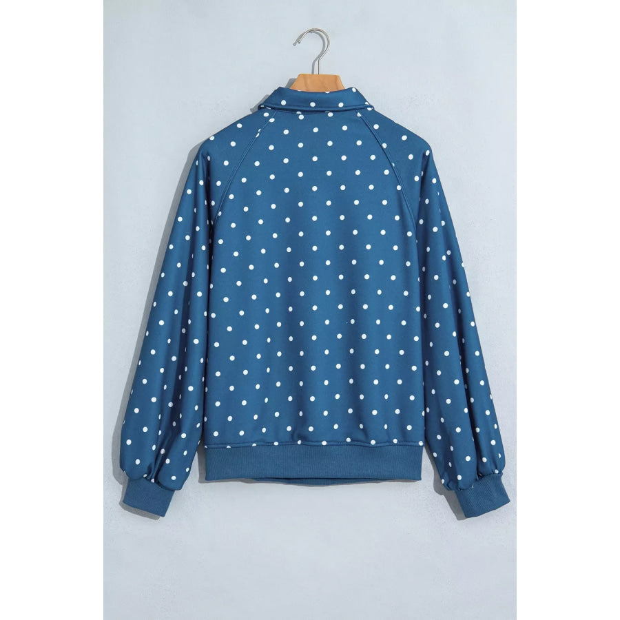 Polka Dot Snap-Button Sweatshirt Apparel and Accessories
