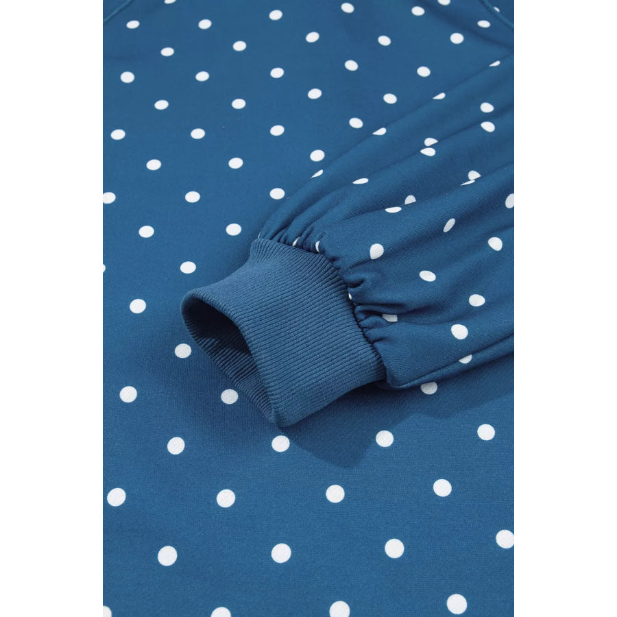 Polka Dot Snap-Button Sweatshirt Apparel and Accessories