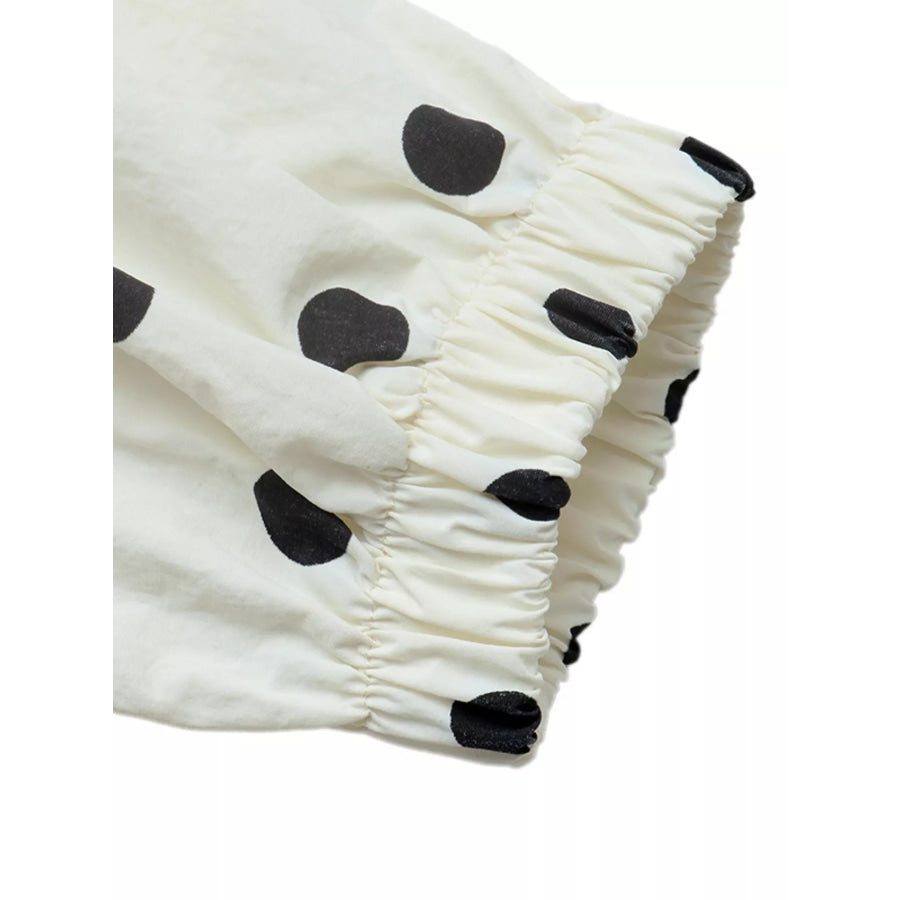 Polka Dot Stand-Collar Casual Jacket Apparel and Accessories