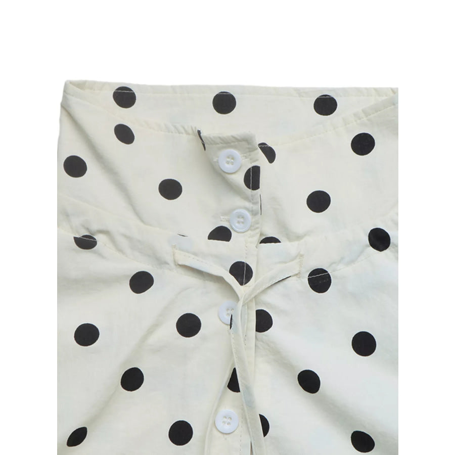 Polka Dot Stand-Collar Casual Jacket Apparel and Accessories