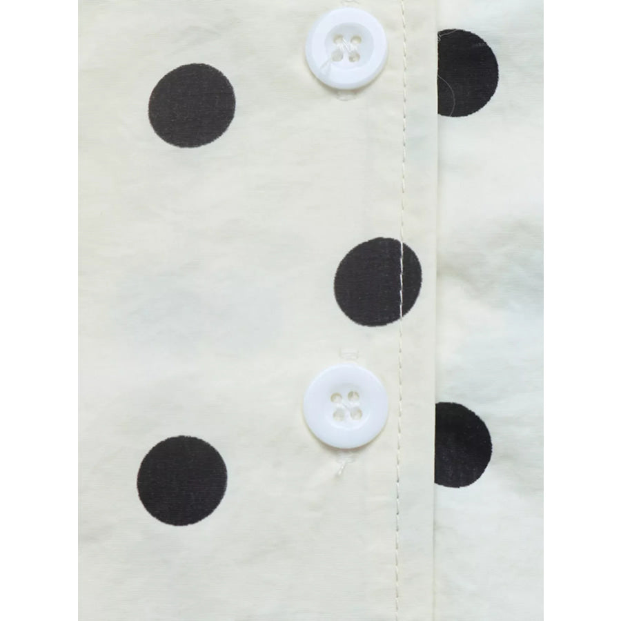 Polka Dot Stand-Collar Casual Jacket Apparel and Accessories