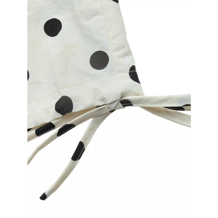 Polka Dot Stand-Collar Casual Jacket Apparel and Accessories