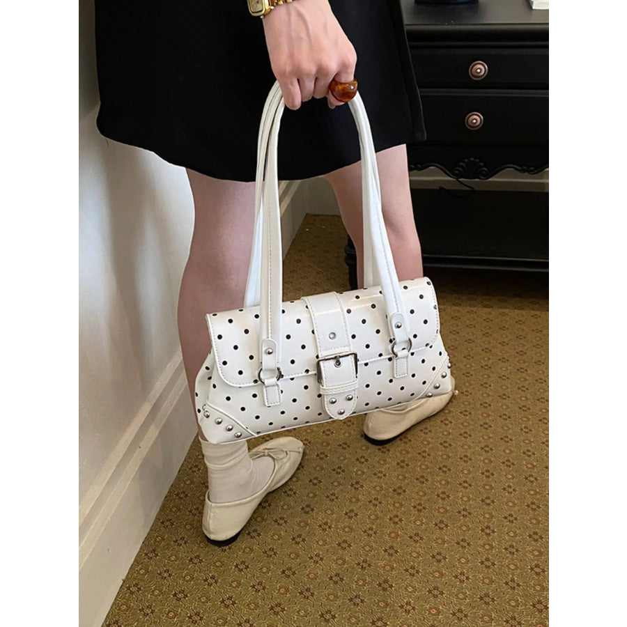 Polka Dot Studded Shoulder Bag Apparel and Accessories
