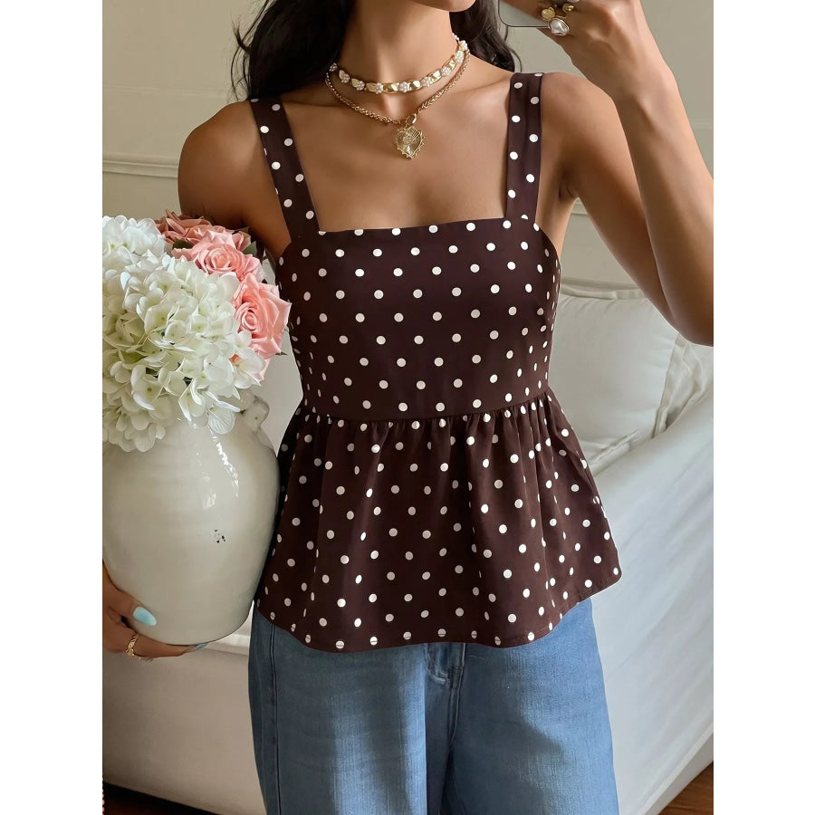 Polka Dot Tie Back Cami Apparel and Accessories