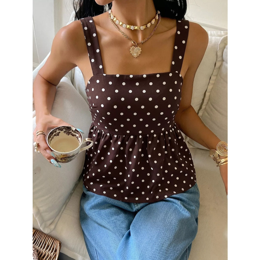 Polka Dot Tie Back Cami Apparel and Accessories