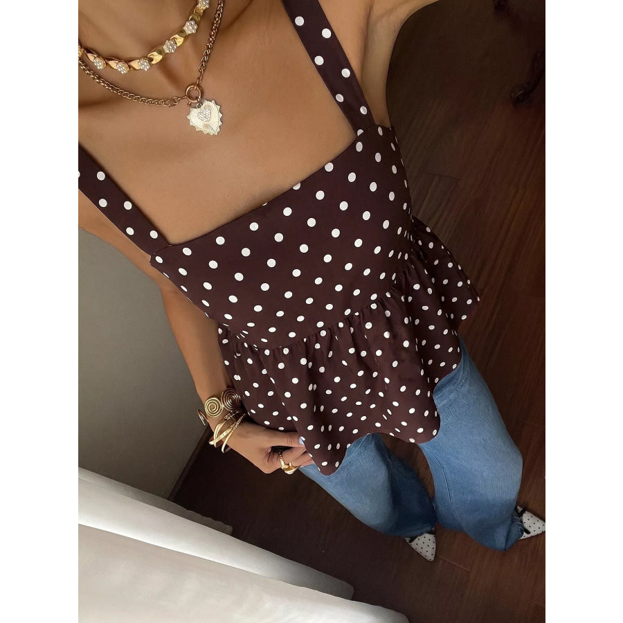 Polka Dot Tie Back Cami Apparel and Accessories