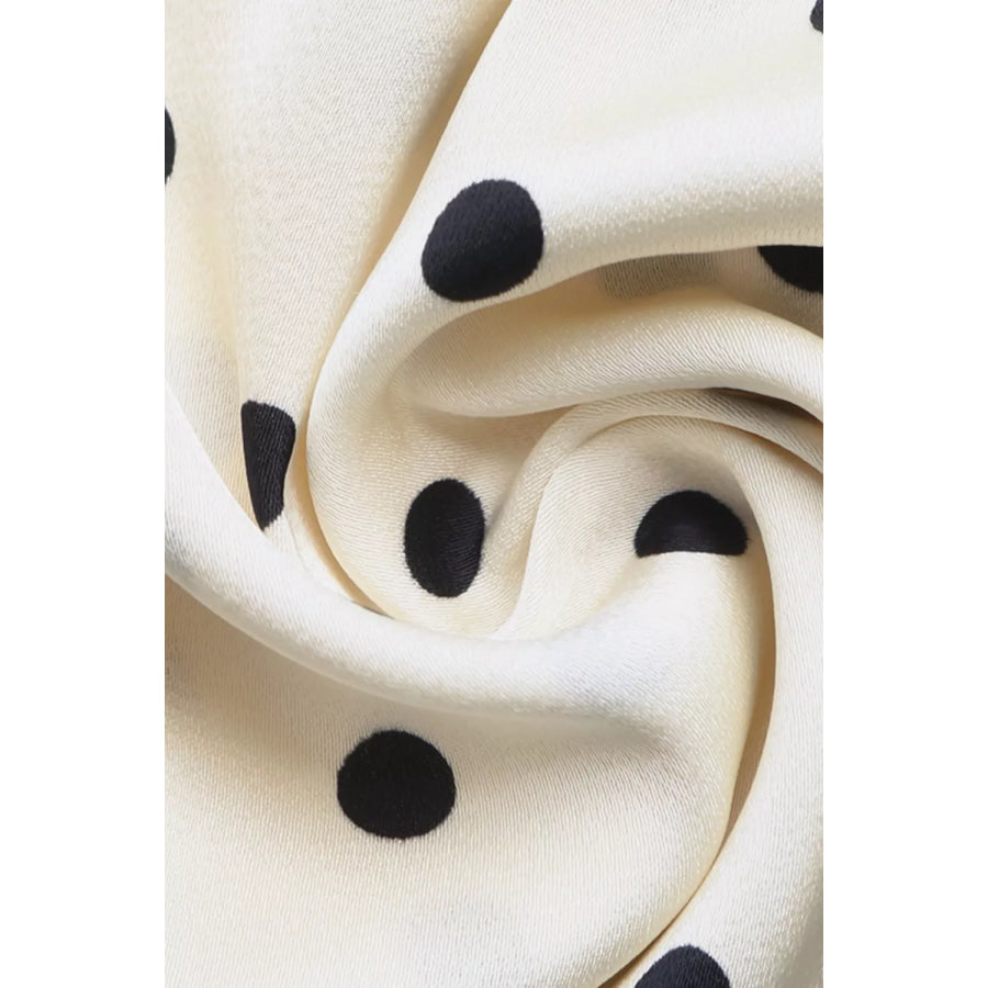Polka Dot Tie-Front Cutout Maxi Dress Apparel and Accessories