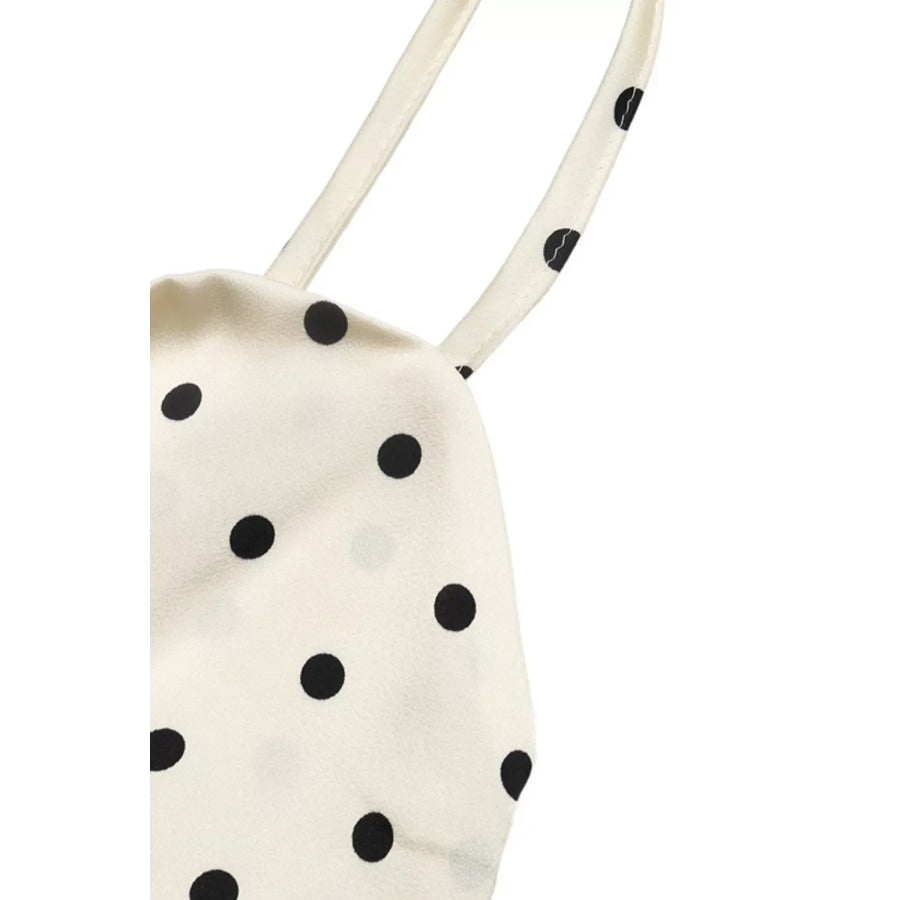 Polka Dot Tie-Front Cutout Maxi Dress Apparel and Accessories