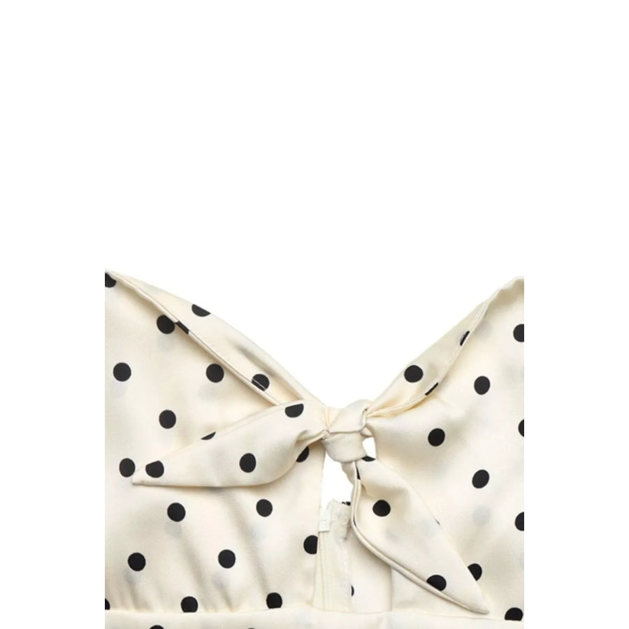 Polka Dot Tie-Front Cutout Maxi Dress Apparel and Accessories