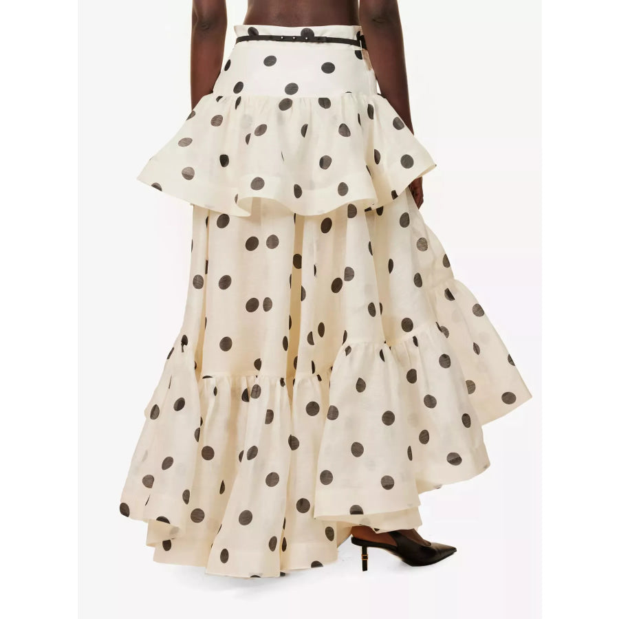 Polka Dot Tiered Ruffle Skirt Apparel and Accessories