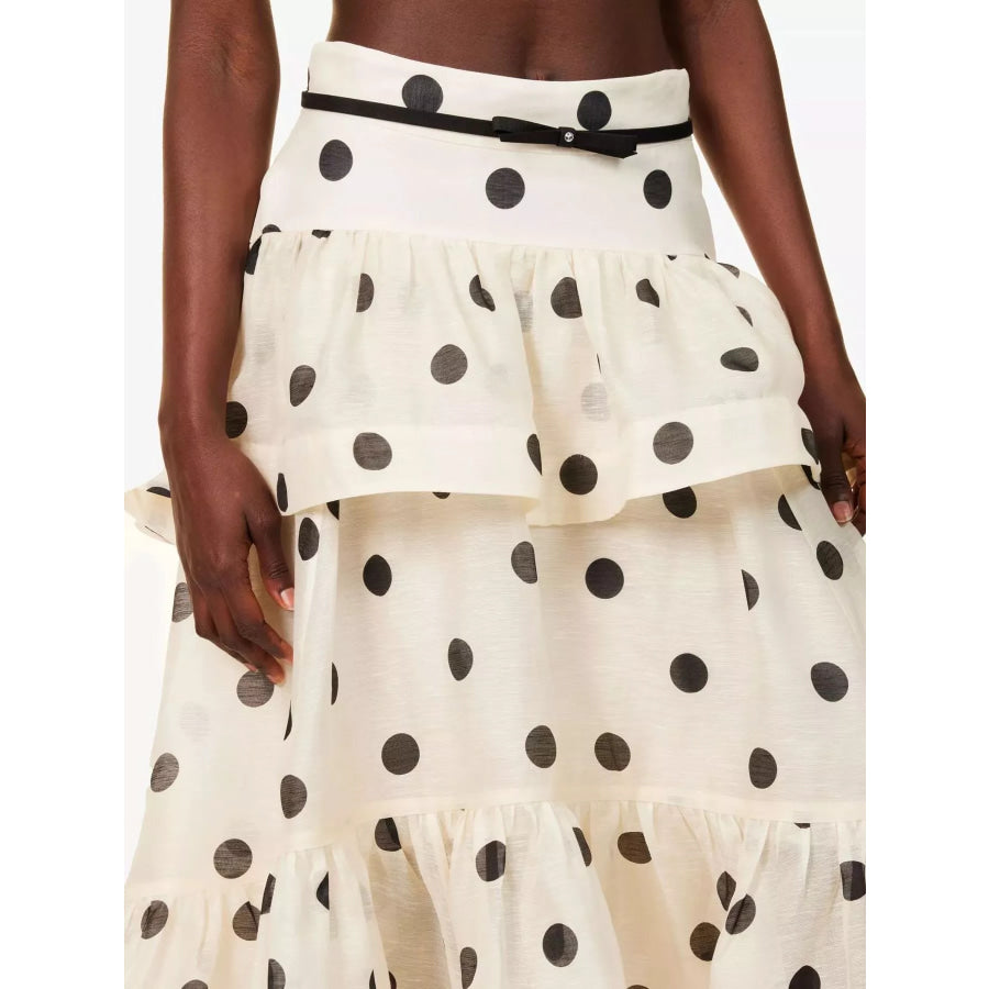 Polka Dot Tiered Ruffle Skirt Apparel and Accessories
