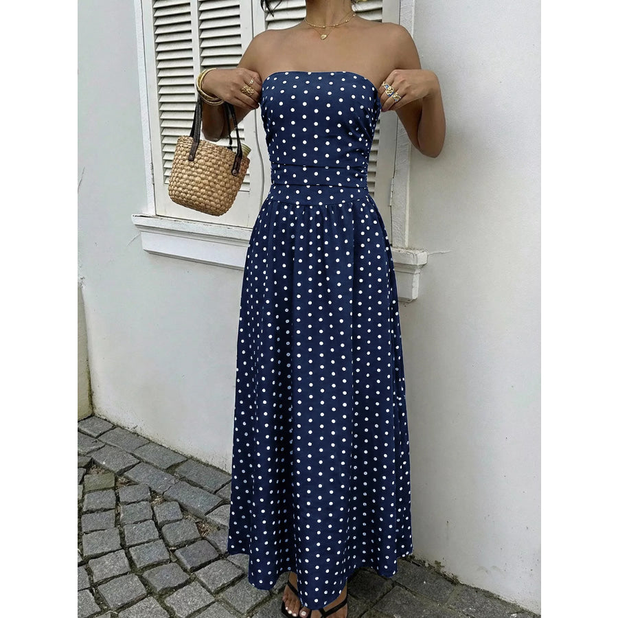 Polka Dot Tube A-Line Dress Apparel and Accessories