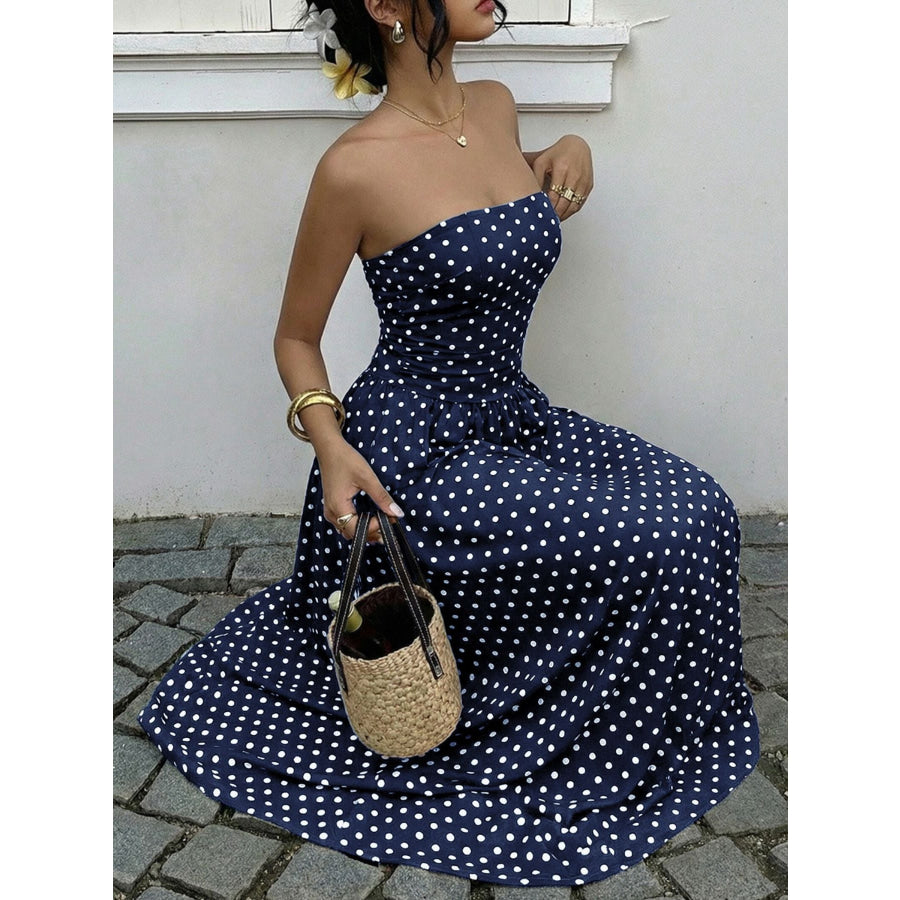 Polka Dot Tube A-Line Dress Apparel and Accessories