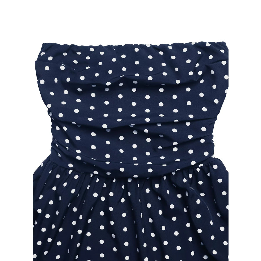 Polka Dot Tube A-Line Dress Apparel and Accessories