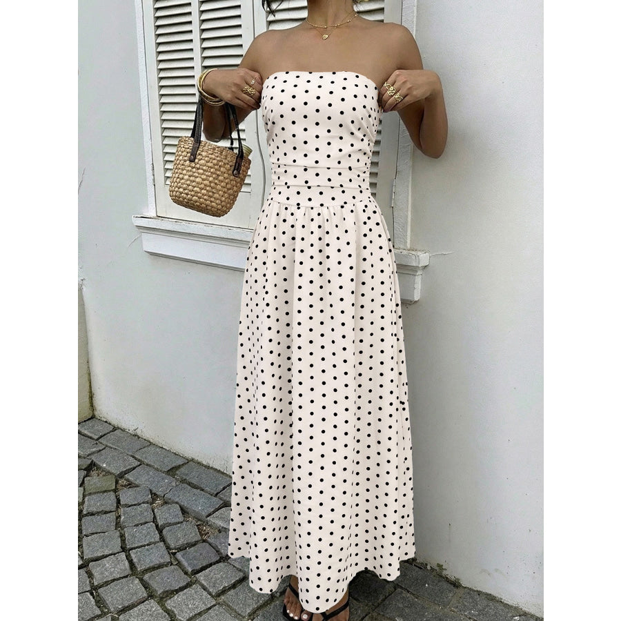Polka Dot Tube A-Line Dress Apparel and Accessories