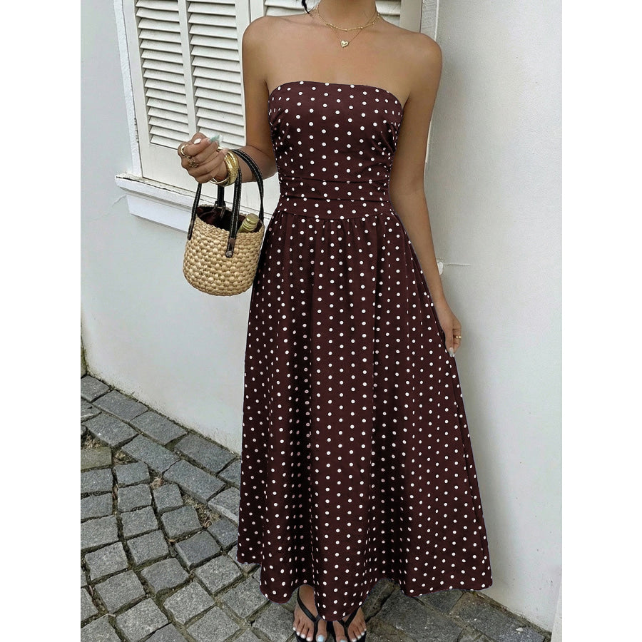 Polka Dot Tube A-Line Dress Apparel and Accessories
