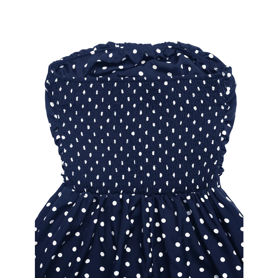 Polka Dot Tube A-Line Dress Apparel and Accessories