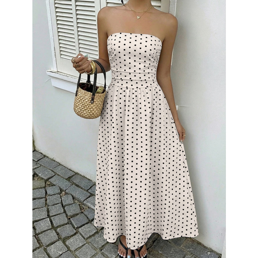 Polka Dot Tube A-Line Dress Apparel and Accessories