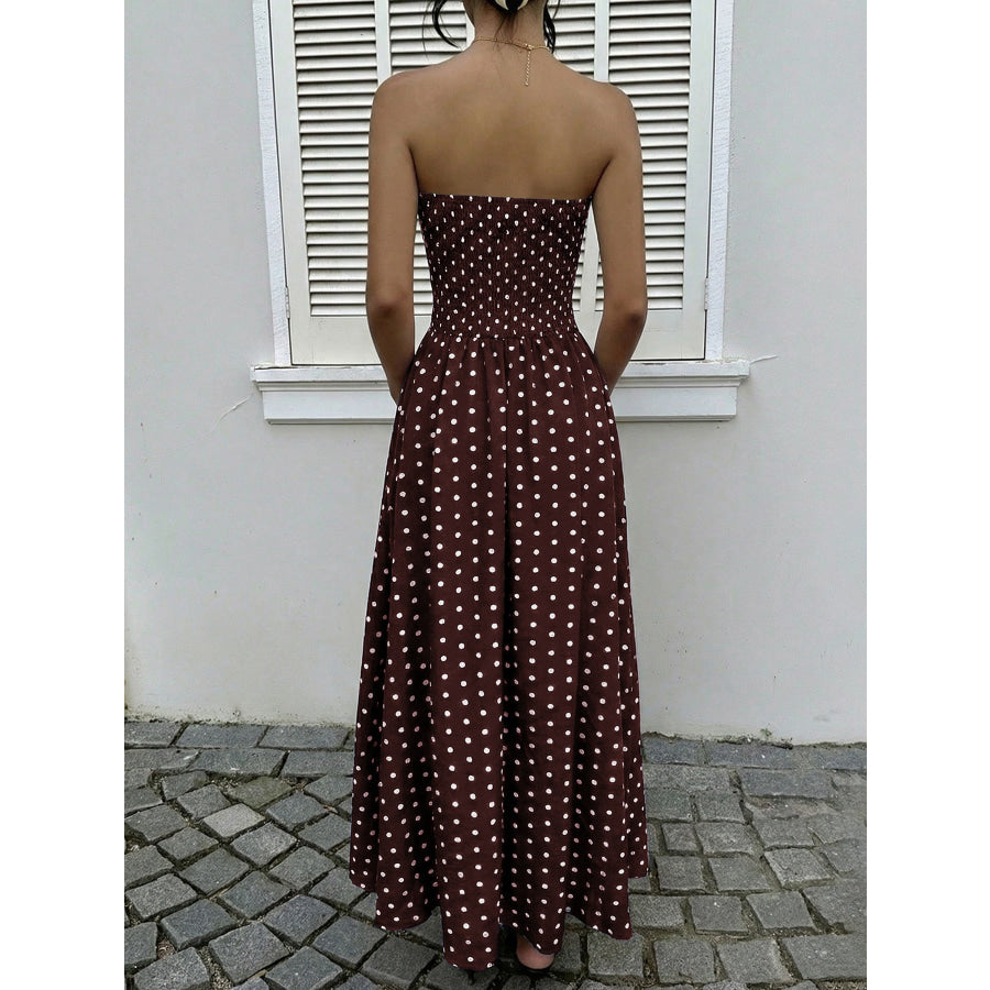 Polka Dot Tube A-Line Dress Apparel and Accessories