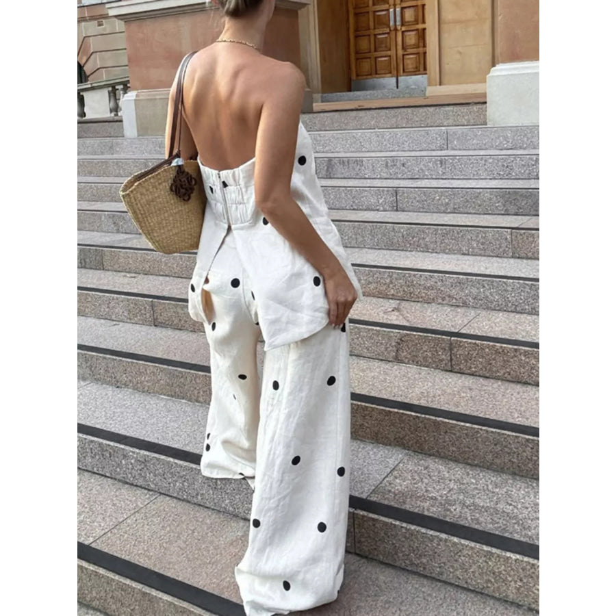 Polka Dot Tube Top and Pants Set Apparel and Accessories