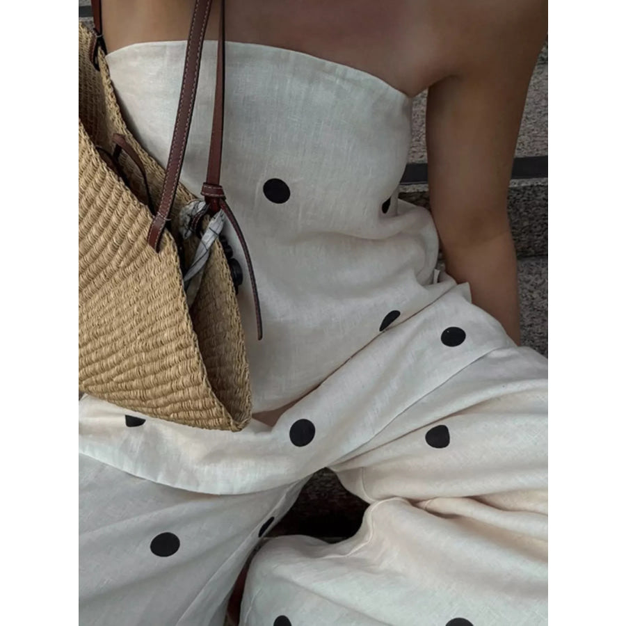 Polka Dot Tube Top and Pants Set Apparel and Accessories