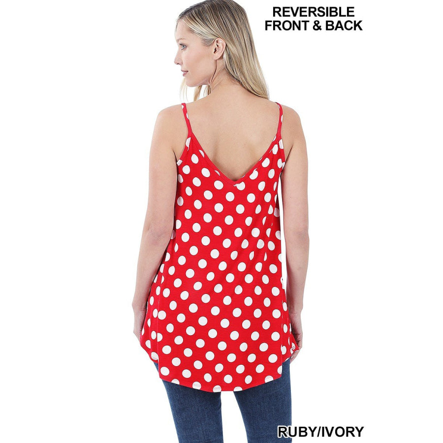 NEW! Polka Dot V-Neck/Scoop-Neck Reversible Camisole Tops