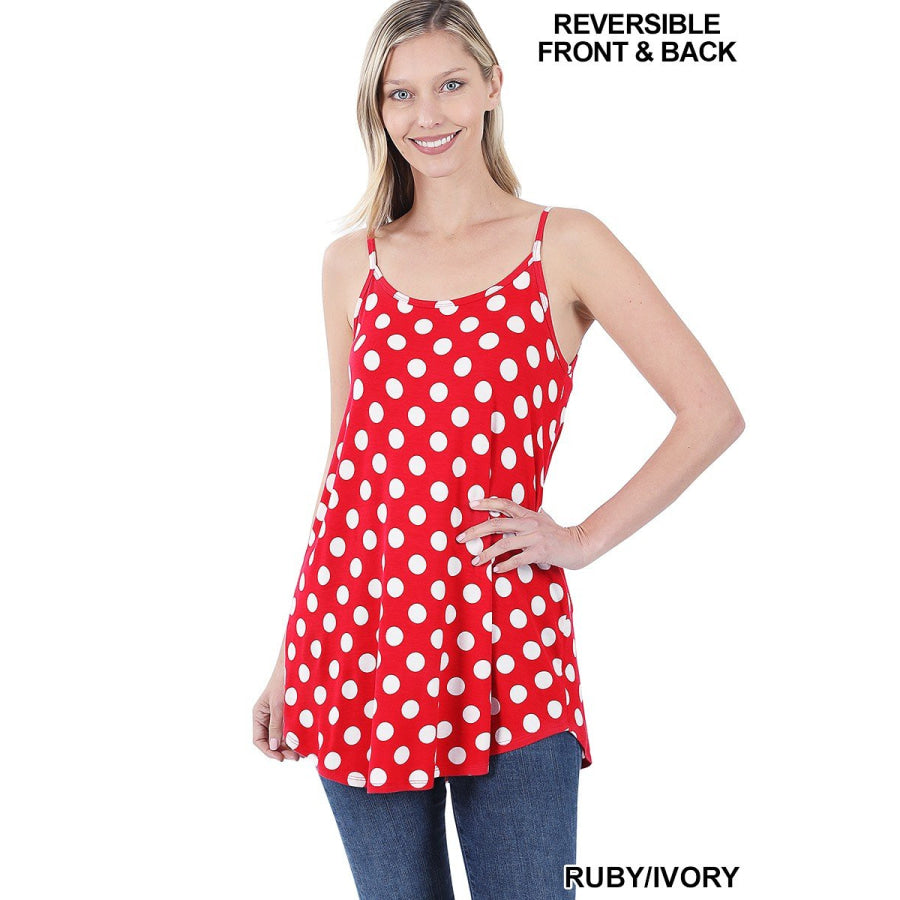 NEW! Polka Dot V-Neck/Scoop-Neck Reversible Camisole Tops