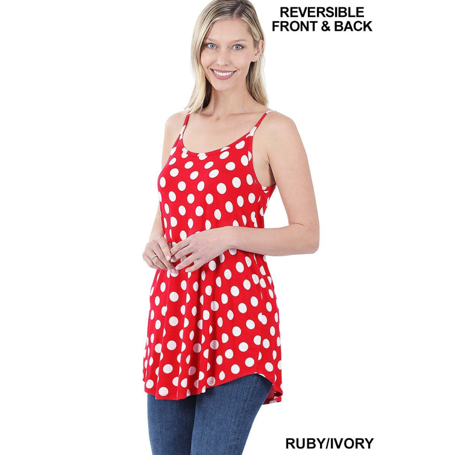 NEW! Polka Dot V-Neck/Scoop-Neck Reversible Camisole Tops