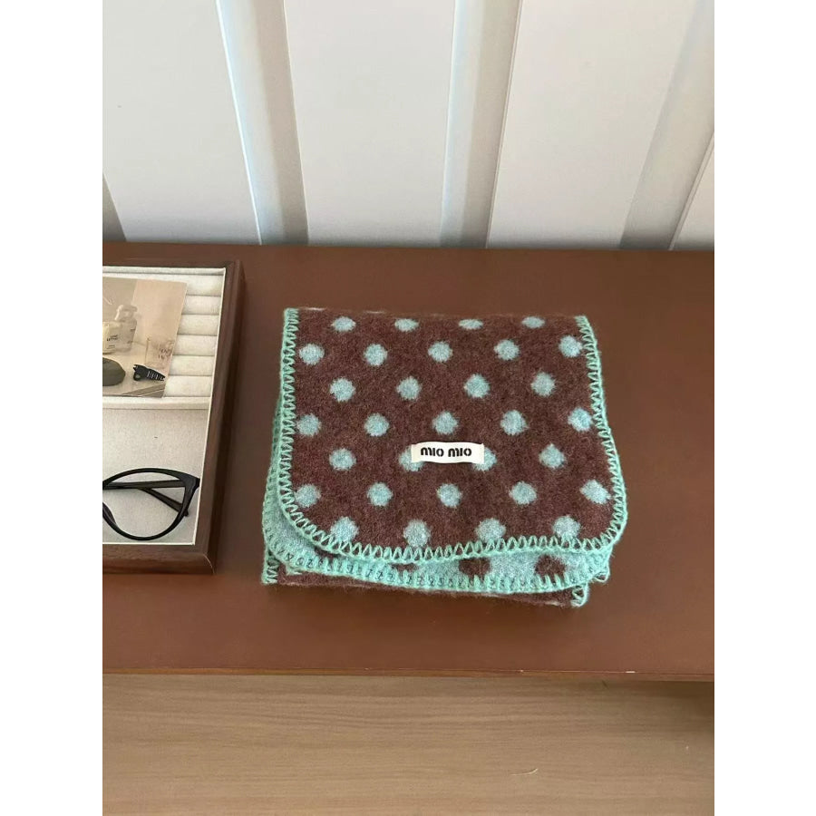 Polka Dot Warm Scarf Sage / One Size Apparel and Accessories