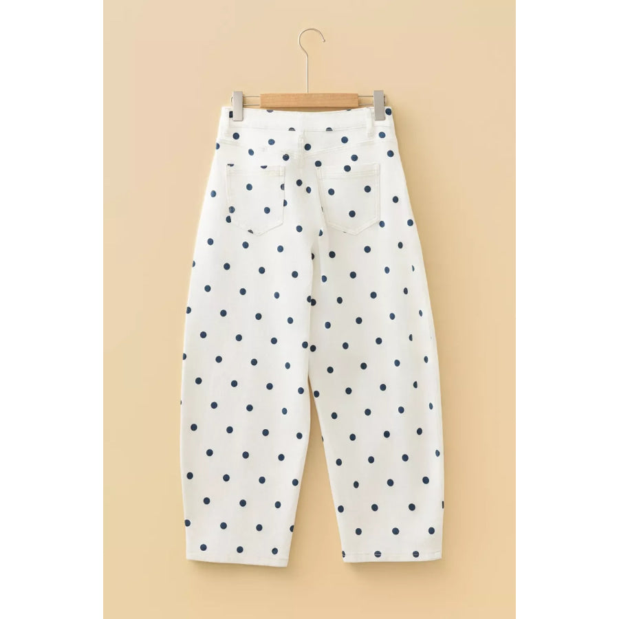 Polka Dot Wide-Leg Jeans Apparel and Accessories