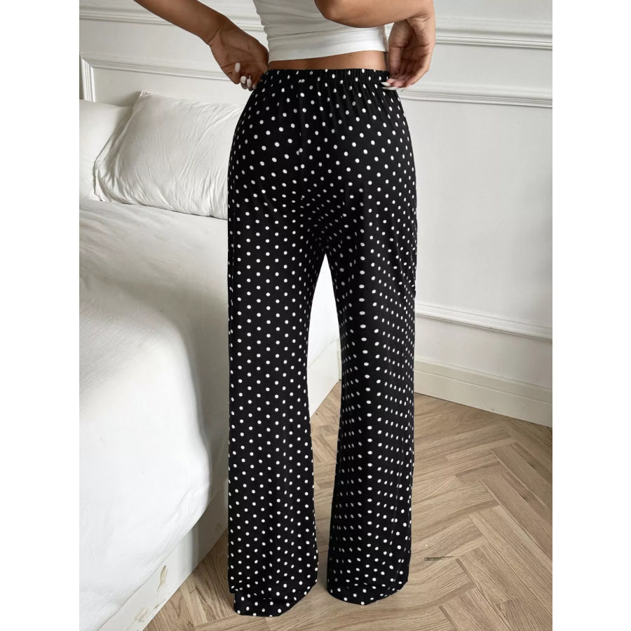 Polka Dot Wide-Leg Pants Apparel and Accessories