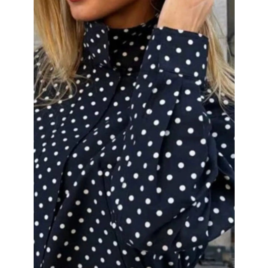 Polka Dot Zip Up Casual Jacket Apparel and Accessories
