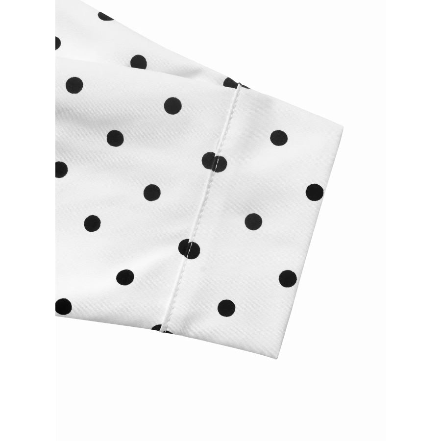 Polka Dot Zip Up Cropped Jacket Apparel and Accessories