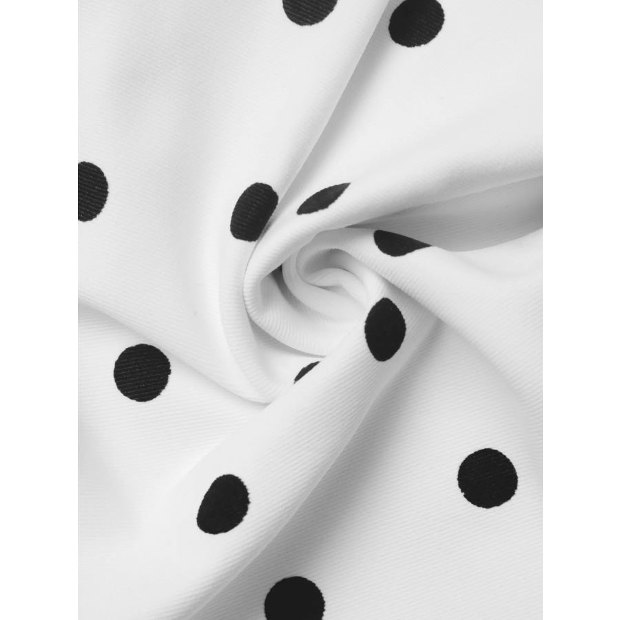 Polka Dot Zip Up Cropped Jacket Apparel and Accessories