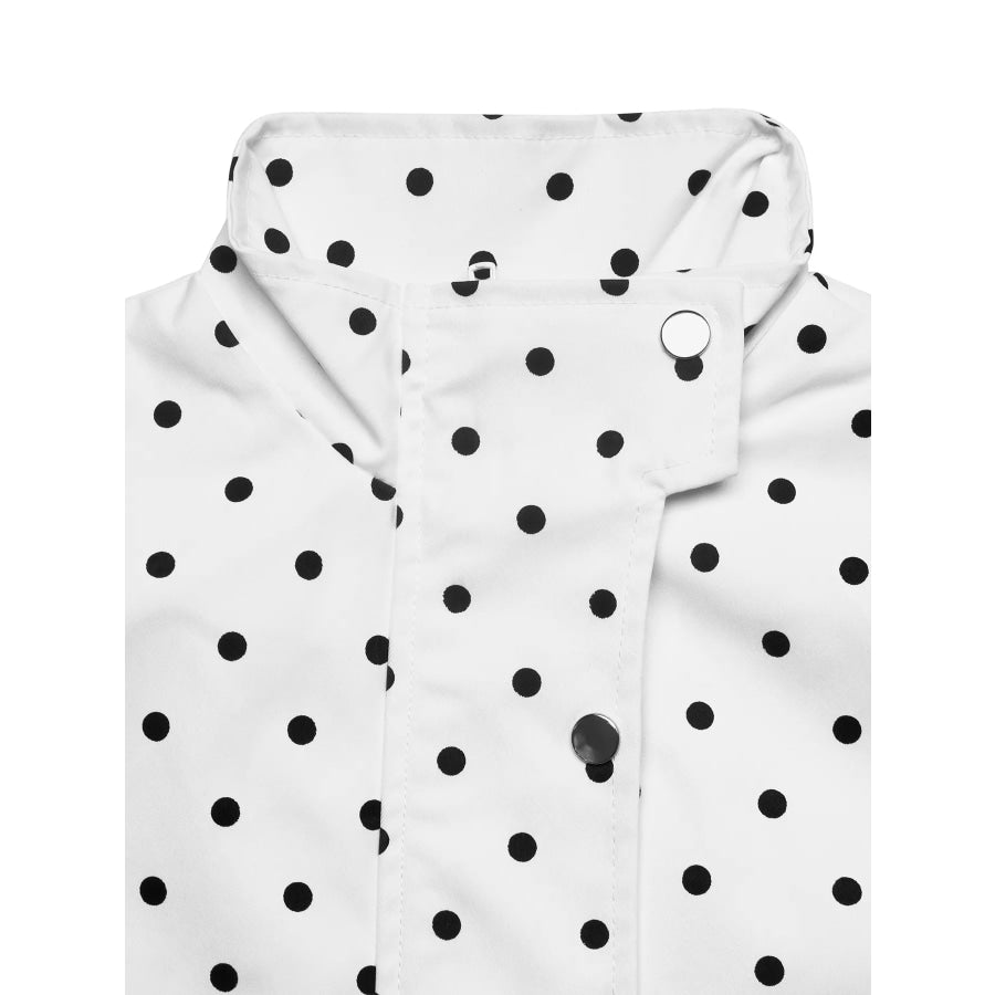 Polka Dot Zip Up Cropped Jacket Apparel and Accessories