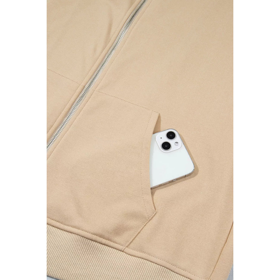 Polka Dot Zip-Up Hoodie Apparel and Accessories