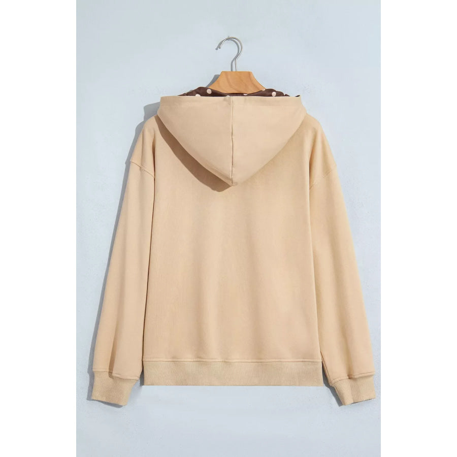 Polka Dot Zip-Up Hoodie Apparel and Accessories