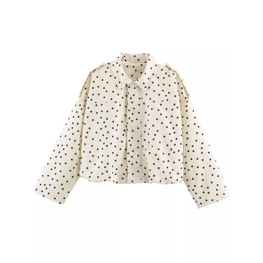 Polka Dot Zip Up Jacket Apparel and Accessories