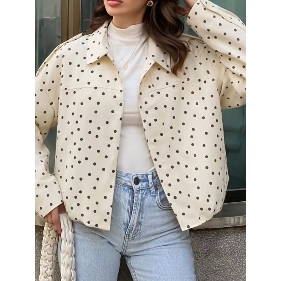 Polka Dot Zip Up Jacket Apparel and Accessories