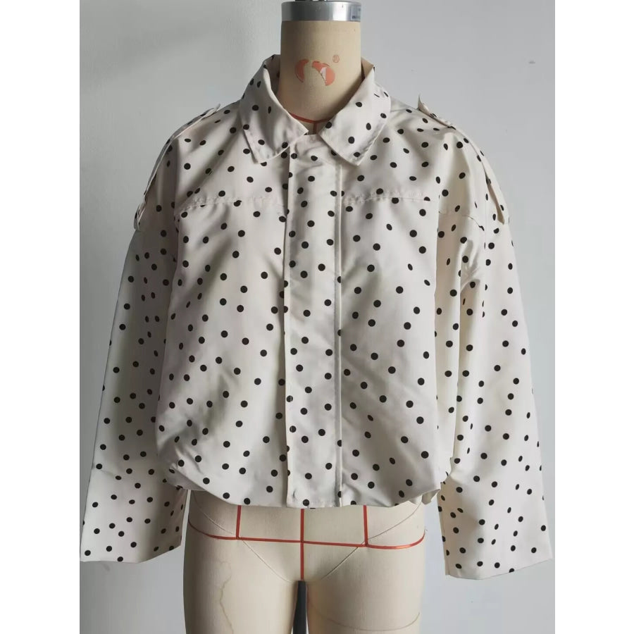 Polka Dot Zip Up Jacket Apparel and Accessories
