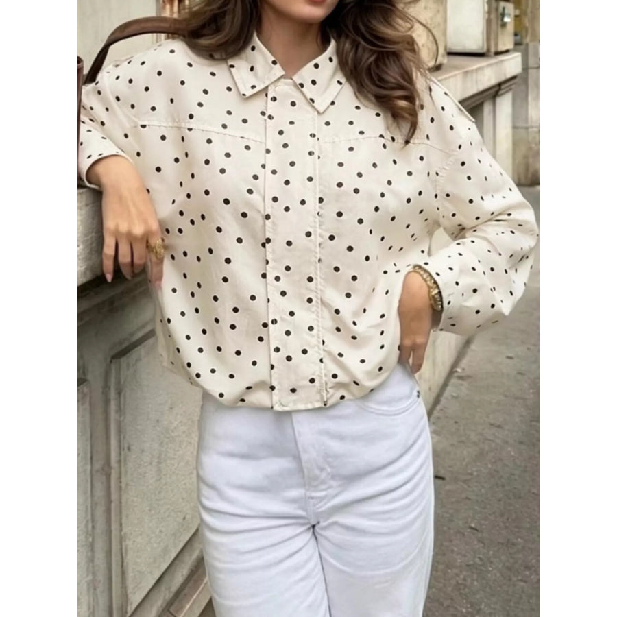 Polka Dot Zip Up Jacket Apparel and Accessories