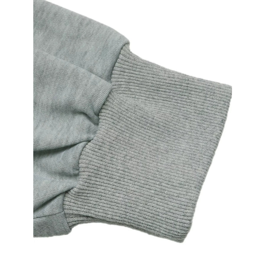Polo Collar Dropped Shoulder Sweatshirt Apparel and Accessories