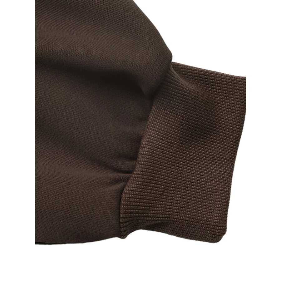 Polo Collar Dropped Shoulder Sweatshirt Apparel and Accessories