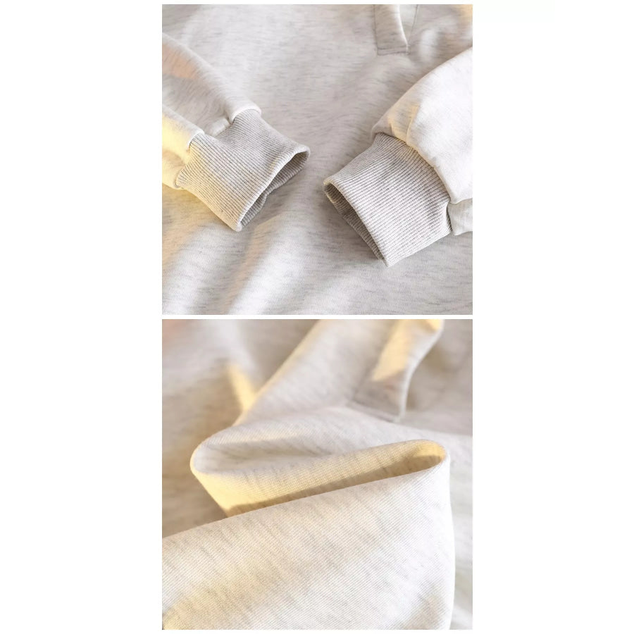 Polo Collar Long Sleeve Sweatshirt Apparel and Accessories