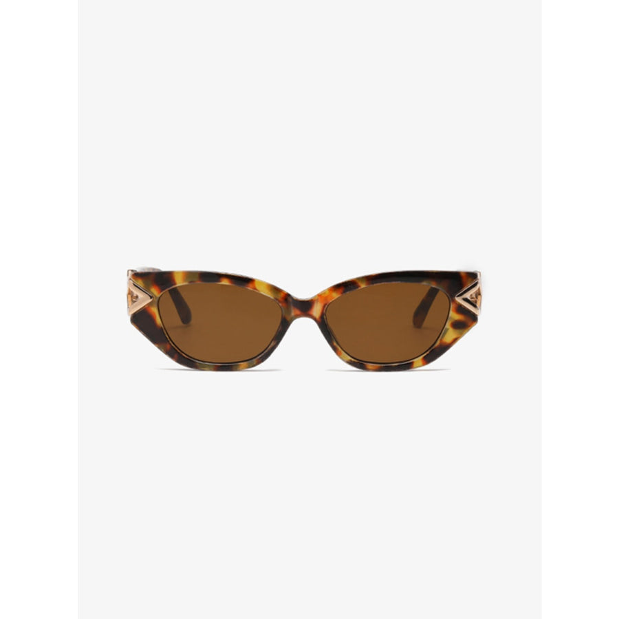 Polycarbonate Frame Cat-Eye Sunglasses Brown / One Size Apparel and Accessories