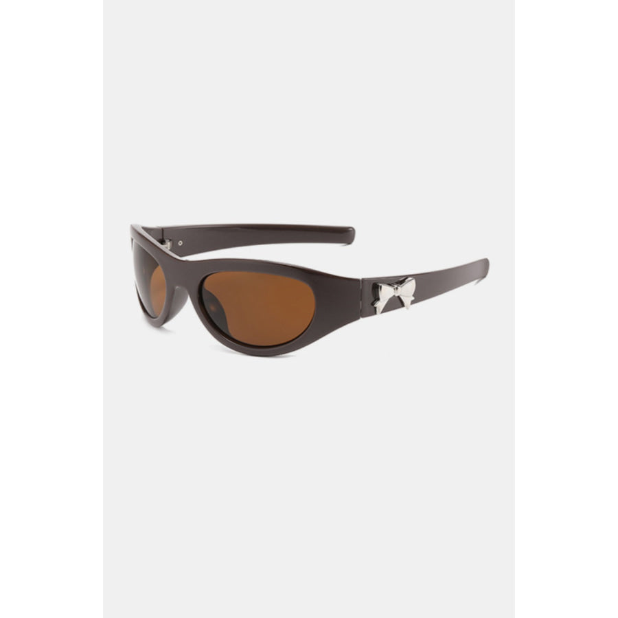 Polycarbonate Frame Cat-Eye Sunglasses Coffee Brown / One Size Apparel and Accessories