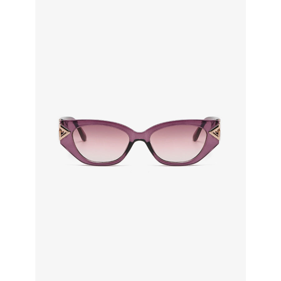 Polycarbonate Frame Cat-Eye Sunglasses Red-Violet / One Size Apparel and Accessories