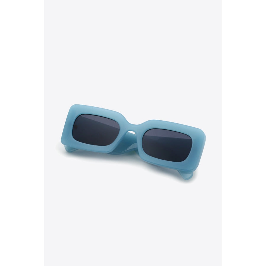 Polycarbonate Frame Rectangle Sunglasses Air Force Blue / One Size