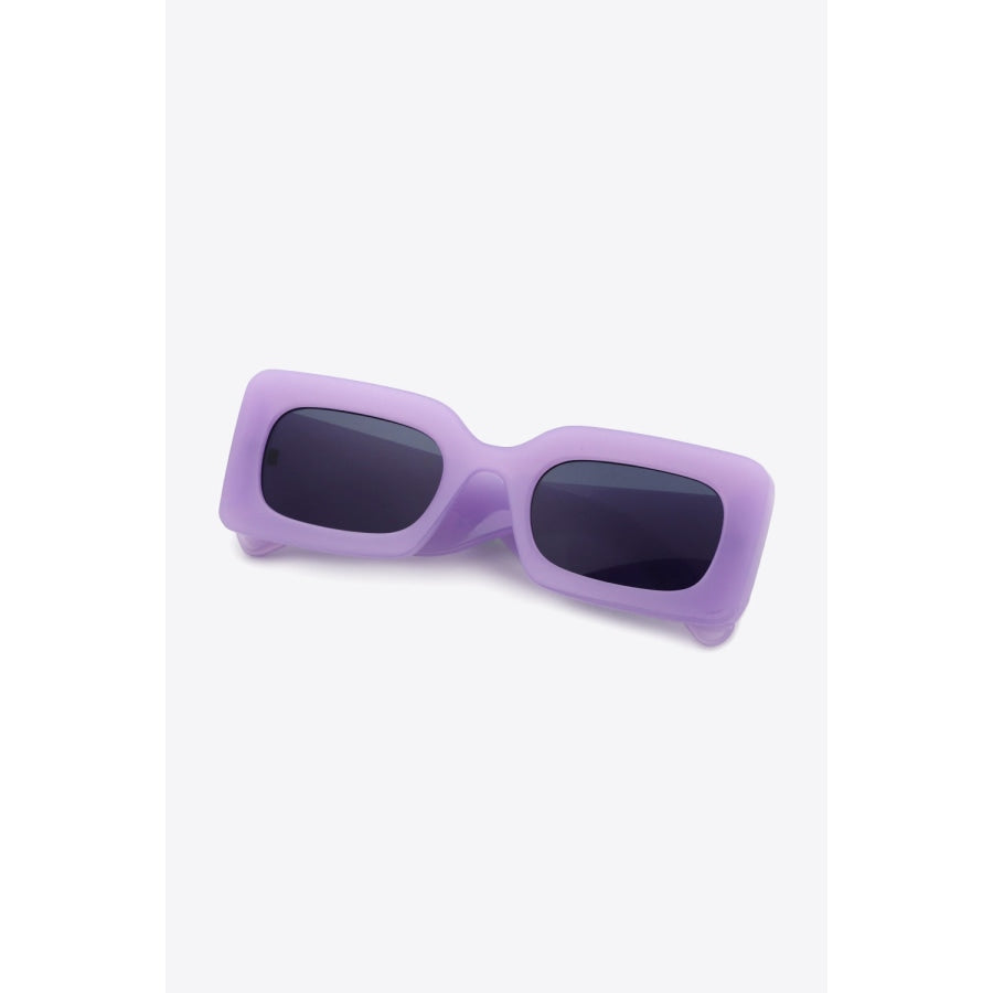 Polycarbonate Frame Rectangle Sunglasses Lavender / One Size