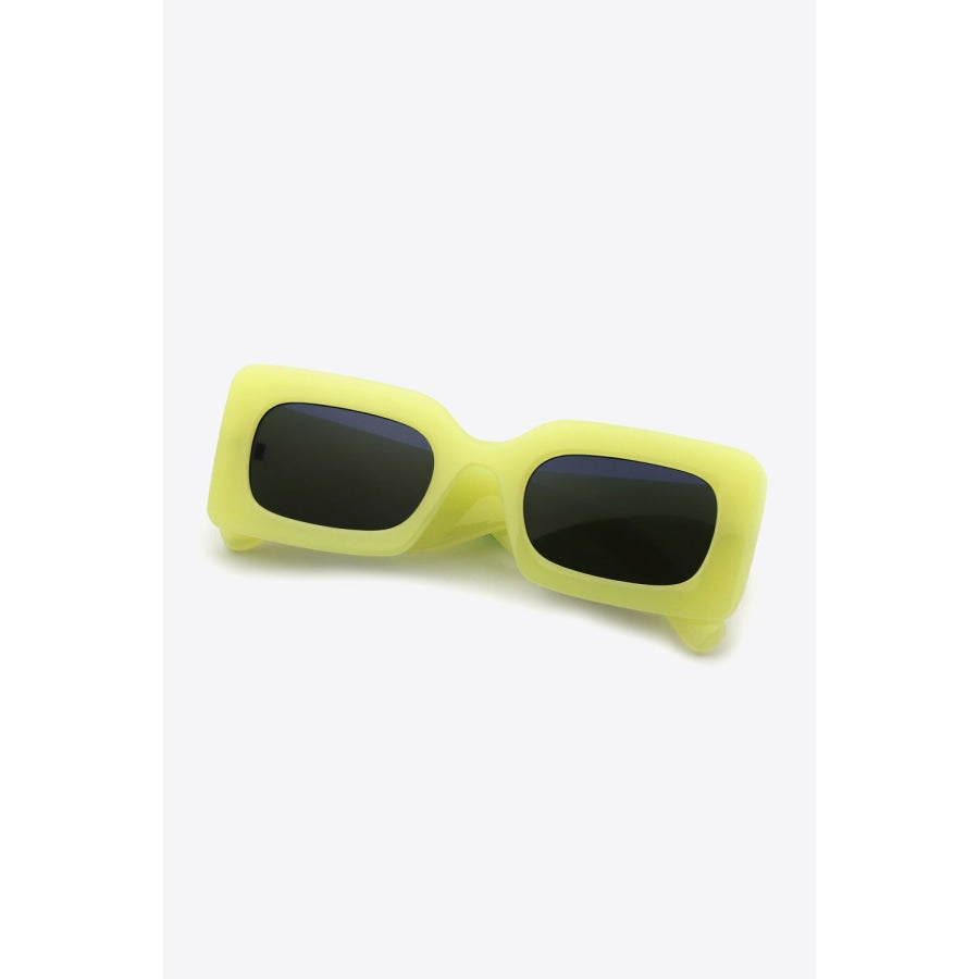 Polycarbonate Frame Rectangle Sunglasses Lemon / One Size